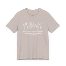 Load image into Gallery viewer, Debbies - Meister Eckhart quote with Wildflowers Heathered Tee