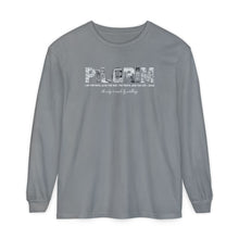 Load image into Gallery viewer, Comfort Colors Pilgrim Long Sleeve Tee with back logo