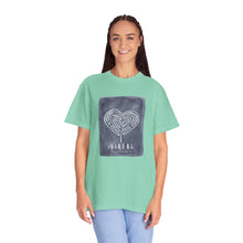 Load image into Gallery viewer, Returning to Essence Retreat Garment-Dyed T-Shirt with Heart Labyrinth