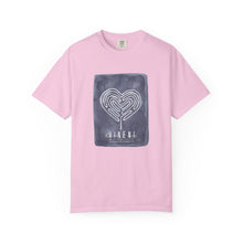 Load image into Gallery viewer, Returning to Essence Retreat Garment-Dyed T-Shirt with Heart Labyrinth