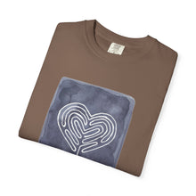 Load image into Gallery viewer, Returning to Essence Retreat Garment-Dyed T-Shirt with Heart Labyrinth