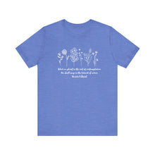 Load image into Gallery viewer, Debbies - Meister Eckhart quote with Wildflowers dark heathered Tee