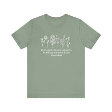 Load image into Gallery viewer, Debbies - Meister Eckhart quote with Wildflowers Heathered Tee