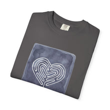 Load image into Gallery viewer, Returning to Essence Retreat Garment-Dyed T-Shirt with Heart Labyrinth