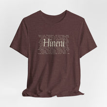 Load image into Gallery viewer, Bella soft- heathered colors - Hineni paragraph logo- with back