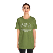 Load image into Gallery viewer, Debbies - Meister Eckhart quote with Wildflowers Heathered Tee