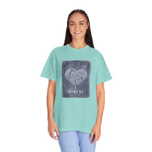 Load image into Gallery viewer, Returning to Essence Retreat Garment-Dyed T-Shirt with Heart Labyrinth