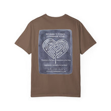 Load image into Gallery viewer, Returning to Essence Retreat Garment-Dyed T-Shirt with Heart Labyrinth