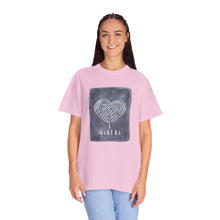 Load image into Gallery viewer, Returning to Essence Retreat Garment-Dyed T-Shirt with Heart Labyrinth