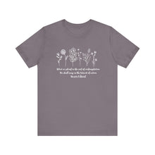 Load image into Gallery viewer, Debbies - Meister Eckhart quote with Wildflowers Heathered Tee