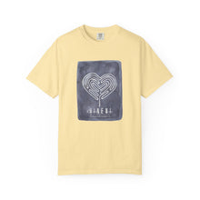 Load image into Gallery viewer, Returning to Essence Retreat Garment-Dyed T-Shirt with Heart Labyrinth