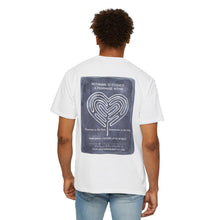 Load image into Gallery viewer, Returning to Essence Retreat Garment-Dyed T-Shirt with Heart Labyrinth