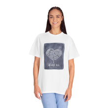 Load image into Gallery viewer, Returning to Essence Retreat Garment-Dyed T-Shirt with Heart Labyrinth