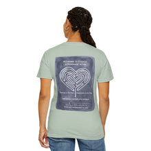 Load image into Gallery viewer, Returning to Essence Retreat Garment-Dyed T-Shirt with Heart Labyrinth