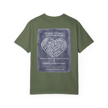 Load image into Gallery viewer, Returning to Essence Retreat Garment-Dyed T-Shirt with Heart Labyrinth