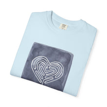 Load image into Gallery viewer, Returning to Essence Retreat Garment-Dyed T-Shirt with Heart Labyrinth