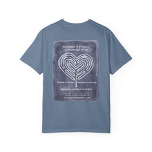 Load image into Gallery viewer, Returning to Essence Retreat Garment-Dyed T-Shirt with Heart Labyrinth