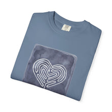 Load image into Gallery viewer, Returning to Essence Retreat Garment-Dyed T-Shirt with Heart Labyrinth