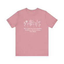 Load image into Gallery viewer, Debbies - Meister Eckhart quote with Wildflowers dark heathered Tee