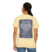 Load image into Gallery viewer, Returning to Essence Retreat Garment-Dyed T-Shirt with Heart Labyrinth