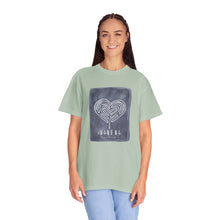 Load image into Gallery viewer, Returning to Essence Retreat Garment-Dyed T-Shirt with Heart Labyrinth