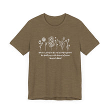 Load image into Gallery viewer, Debbies - Meister Eckhart quote with Wildflowers Heathered Tee
