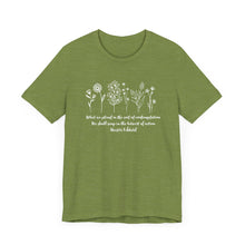 Load image into Gallery viewer, Debbies - Meister Eckhart quote with Wildflowers Heathered Tee