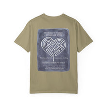 Load image into Gallery viewer, Returning to Essence Retreat Garment-Dyed T-Shirt with Heart Labyrinth