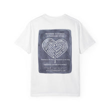 Load image into Gallery viewer, Returning to Essence Retreat Garment-Dyed T-Shirt with Heart Labyrinth