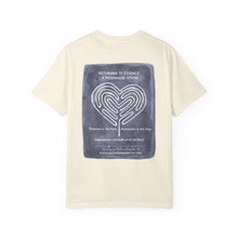 Load image into Gallery viewer, Returning to Essence Retreat Garment-Dyed T-Shirt with Heart Labyrinth