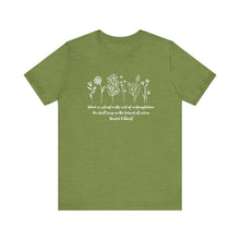 Load image into Gallery viewer, Debbies - Meister Eckhart quote with Wildflowers Heathered Tee