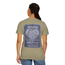 Load image into Gallery viewer, Returning to Essence Retreat Garment-Dyed T-Shirt with Heart Labyrinth