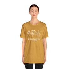 Load image into Gallery viewer, Debbies - Meister Eckhart quote with Wildflowers Heathered Tee