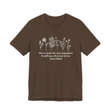Load image into Gallery viewer, Debbies - Meister Eckhart quote with Wildflowers Heathered Tee
