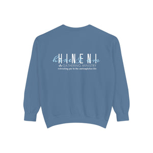 Hineni Awakening Retreat Garment-Dyed Sweatshirt design 2 sides