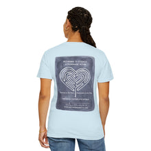 Load image into Gallery viewer, Returning to Essence Retreat Garment-Dyed T-Shirt with Heart Labyrinth

