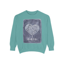 Load image into Gallery viewer, Hineni Awakening Retreat Garment-Dyed Sweatshirt design front only
