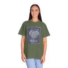 Load image into Gallery viewer, Returning to Essence Retreat Garment-Dyed T-Shirt with Heart Labyrinth
