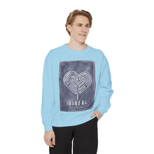 Load image into Gallery viewer, Hineni Awakening Retreat Garment-Dyed Sweatshirt design front only

