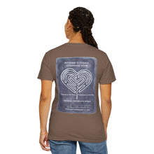 Load image into Gallery viewer, Returning to Essence Retreat Garment-Dyed T-Shirt with Heart Labyrinth
