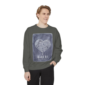 Hineni Awakening Retreat Garment-Dyed Sweatshirt design front only