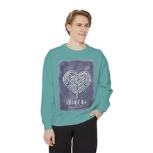 Load image into Gallery viewer, Hineni Awakening Retreat Garment-Dyed Sweatshirt design 2 sides
