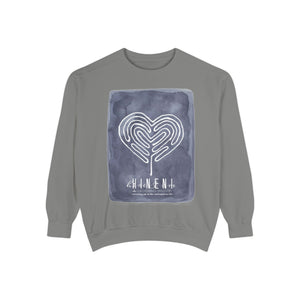 Hineni Awakening Retreat Garment-Dyed Sweatshirt design 2 sides