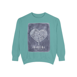Hineni Awakening Retreat Garment-Dyed Sweatshirt design 2 sides