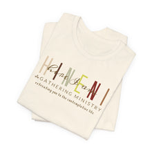 Load image into Gallery viewer, Belle soft Fall colors multi Hineni logo T-Shirt

