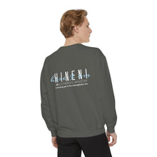 Load image into Gallery viewer, Hineni Awakening Retreat Garment-Dyed Sweatshirt design 2 sides
