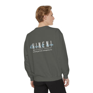 Hineni Awakening Retreat Garment-Dyed Sweatshirt design 2 sides