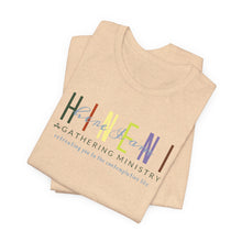 Load image into Gallery viewer, Belle soft Fall colors multi Hineni logo T-Shirt
