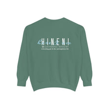 Load image into Gallery viewer, Hineni Awakening Retreat Garment-Dyed Sweatshirt design 2 sides
