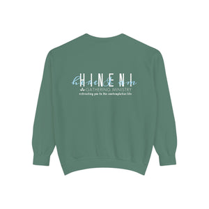 Hineni Awakening Retreat Garment-Dyed Sweatshirt design 2 sides